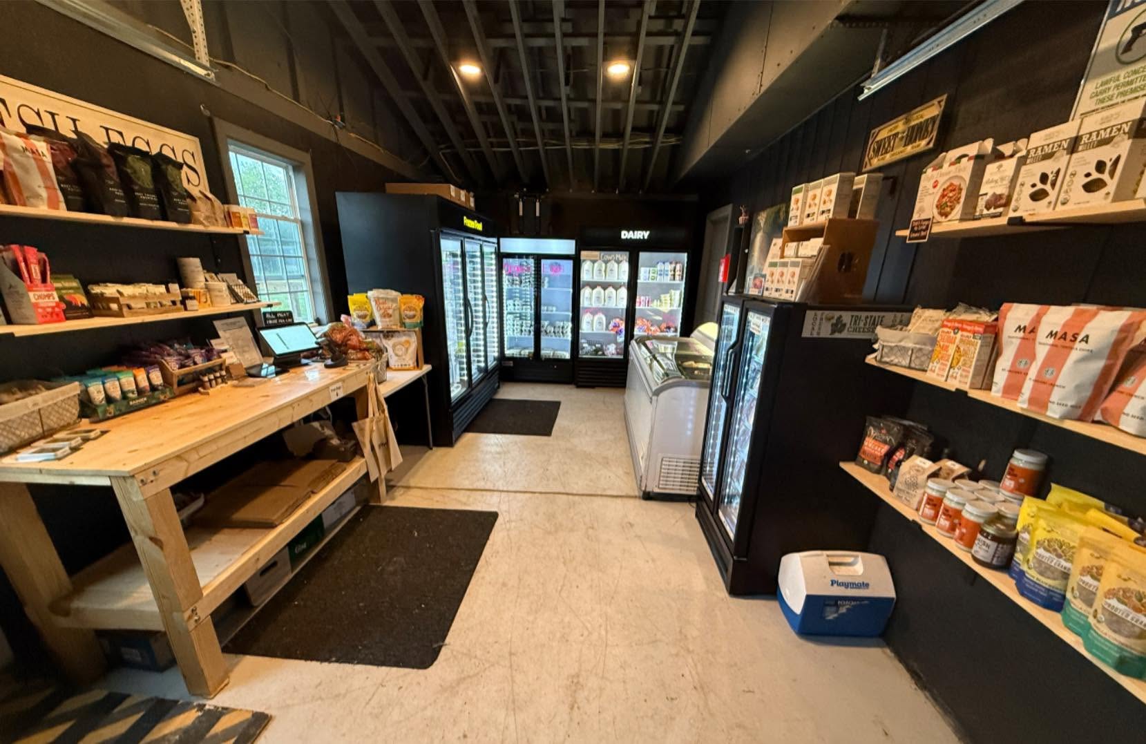 Inside the Ripple Run Farms self-serve farm store in Circleville Ohio
